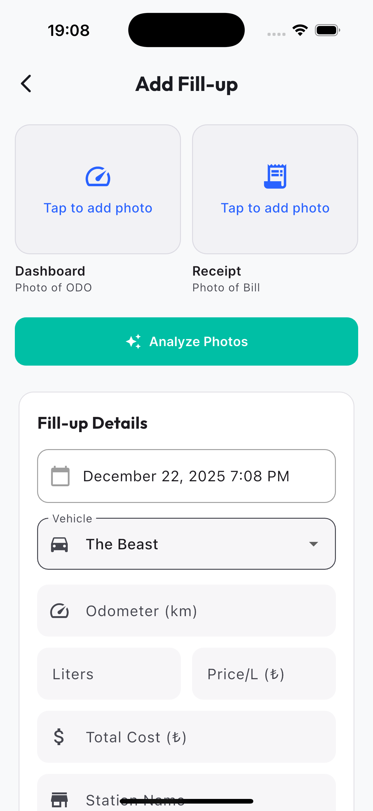 Add Fill-up